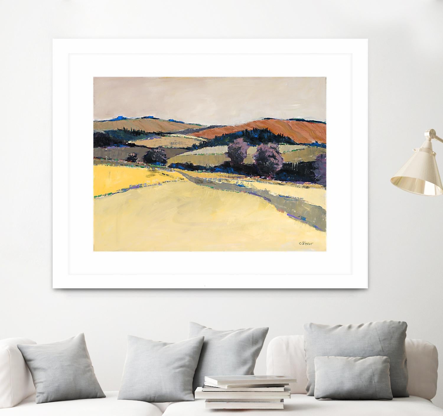 Colorful Landscape VI by Jacques Clement on GIANT ART - beige landscape pastel
