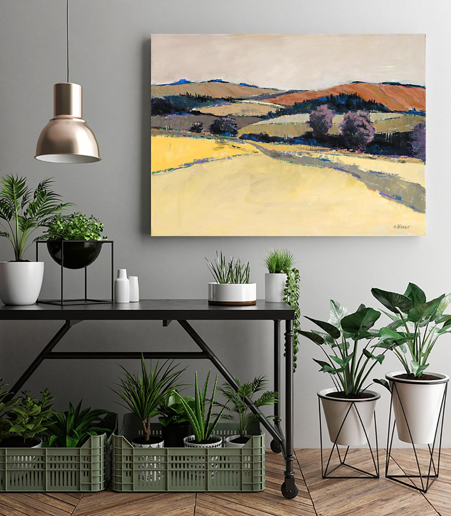 Colorful Landscape VI by Jacques Clement on GIANT ART - beige landscape pastel