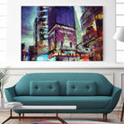 Painted City V by Jean-François Dupuis on GIANT ART - pink architecture new-york