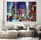 Painted City V by Jean-François Dupuis on GIANT ART - pink architecture new-york