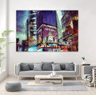 Painted City V by Jean-François Dupuis on GIANT ART - pink architecture new-york