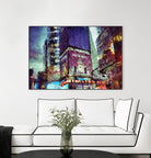 Painted City V by Jean-François Dupuis on GIANT ART - pink architecture new-york