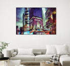 Painted City V by Jean-François Dupuis on GIANT ART - pink architecture new-york