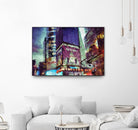 Painted City V by Jean-François Dupuis on GIANT ART - pink architecture new-york