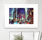 Painted City V by Jean-François Dupuis on GIANT ART - pink architecture new-york