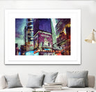 Painted City V by Jean-François Dupuis on GIANT ART - pink architecture new-york