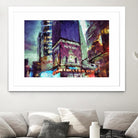 Painted City V by Jean-François Dupuis on GIANT ART - pink architecture new-york