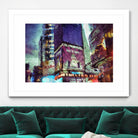 Painted City V by Jean-François Dupuis on GIANT ART - pink architecture new-york