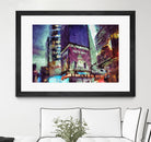 Painted City V by Jean-François Dupuis on GIANT ART - pink architecture new-york