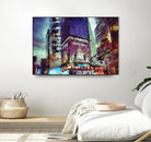 Painted City V by Jean-François Dupuis on GIANT ART - pink architecture new-york