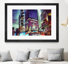 Painted City V by Jean-François Dupuis on GIANT ART - pink architecture new-york