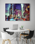 Painted City V by Jean-François Dupuis on GIANT ART - pink architecture new-york