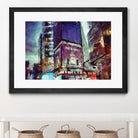 Painted City V by Jean-François Dupuis on GIANT ART - pink architecture new-york