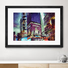 Painted City V by Jean-François Dupuis on GIANT ART - pink architecture new-york