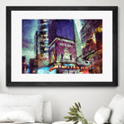 Painted City V by Jean-François Dupuis on GIANT ART - pink architecture new-york