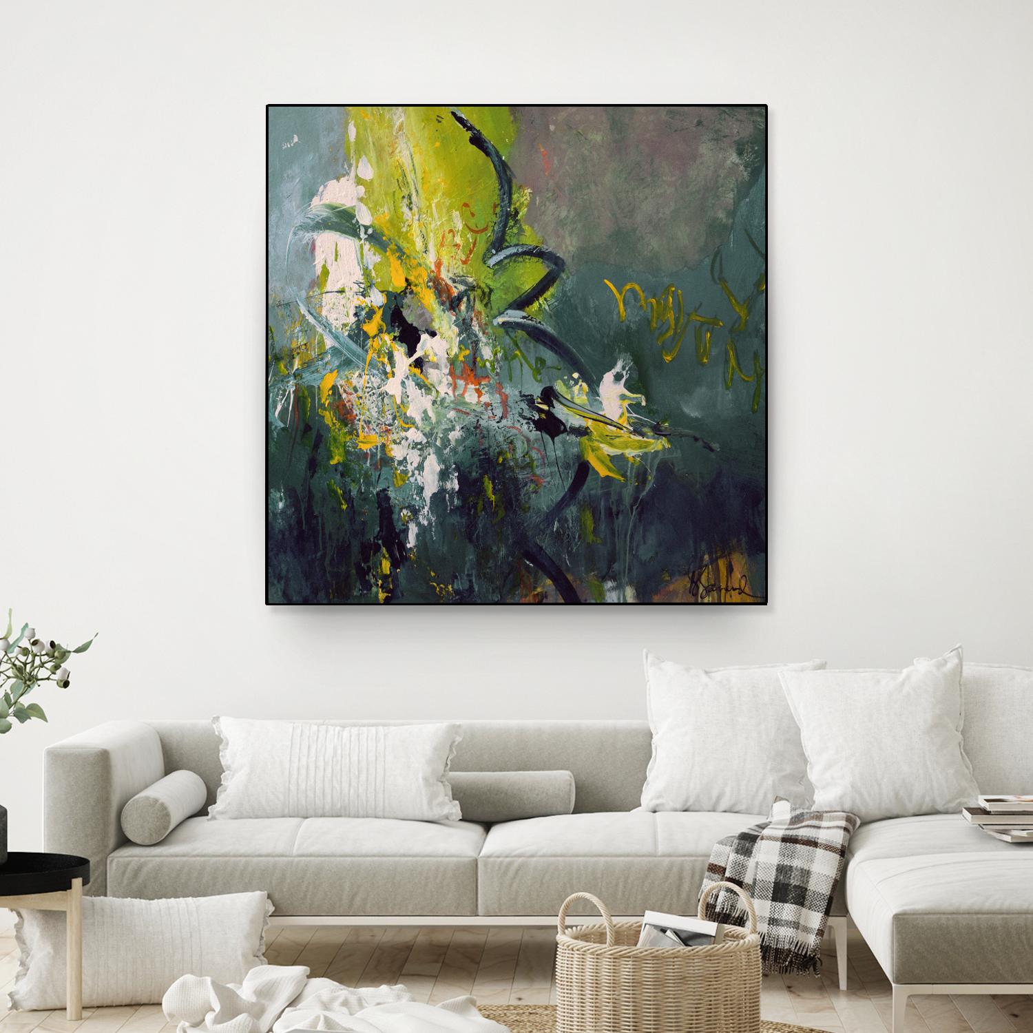 Happiness by Doris Savard on GIANT ART - green abstract