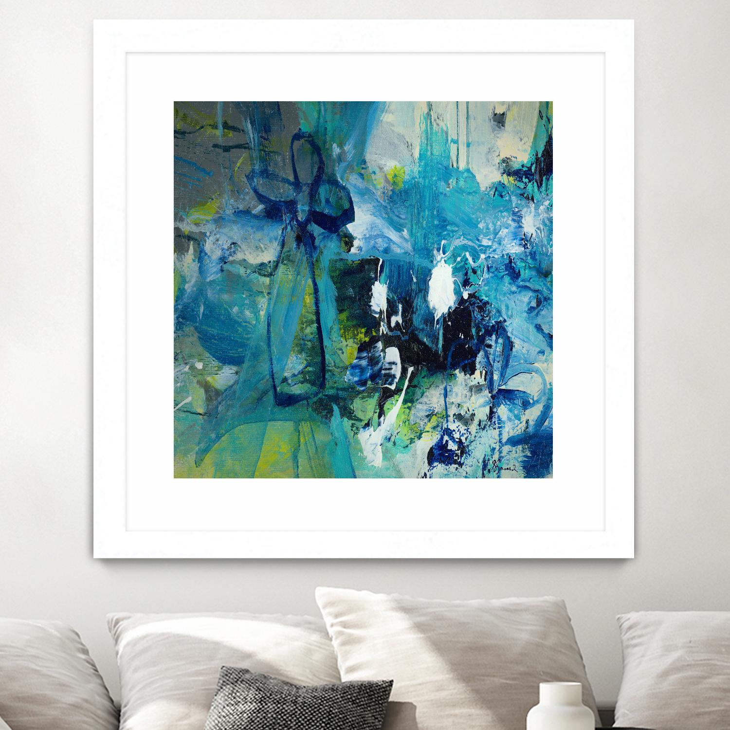 Abstract Flower by Doris Savard on GIANT ART - blue abstract