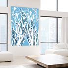 Vine and Dove - Shadow -27 by Lori Dubois on GIANT ART - blue linear grass