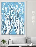 Vine and Dove - Shadow -27 by Lori Dubois on GIANT ART - blue linear grass