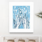 Vine and Dove - Shadow -27 by Lori Dubois on GIANT ART - blue linear grass