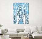 Vine and Dove - Shadow -27 by Lori Dubois on GIANT ART - blue linear grass