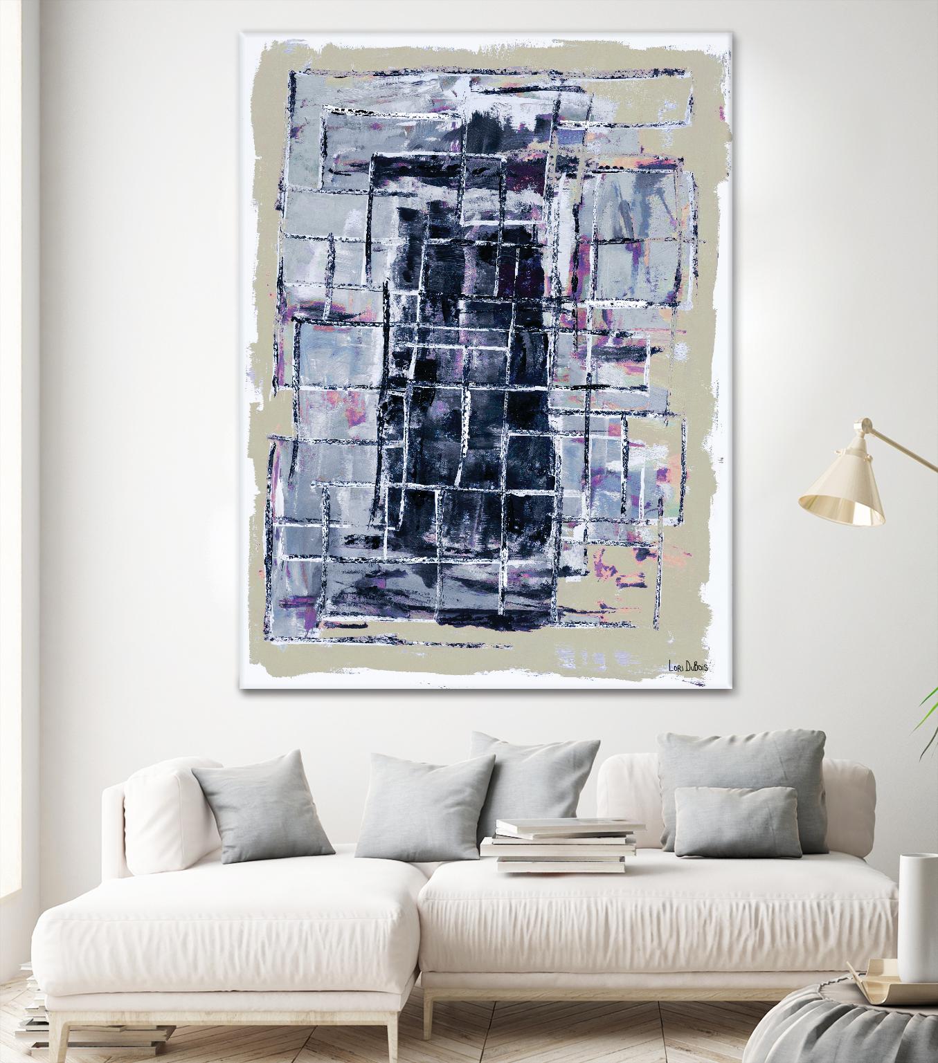 Gates – Neutral Navy - 1 by Lori Dubois on GIANT ART - black linear