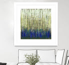 Weave -Blue Gold -C - 2 by Lori Dubois on GIANT ART - blue linear lignes