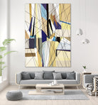 SeaCruise by Lori Dubois on GIANT ART - beige geometric shapes angled black lines