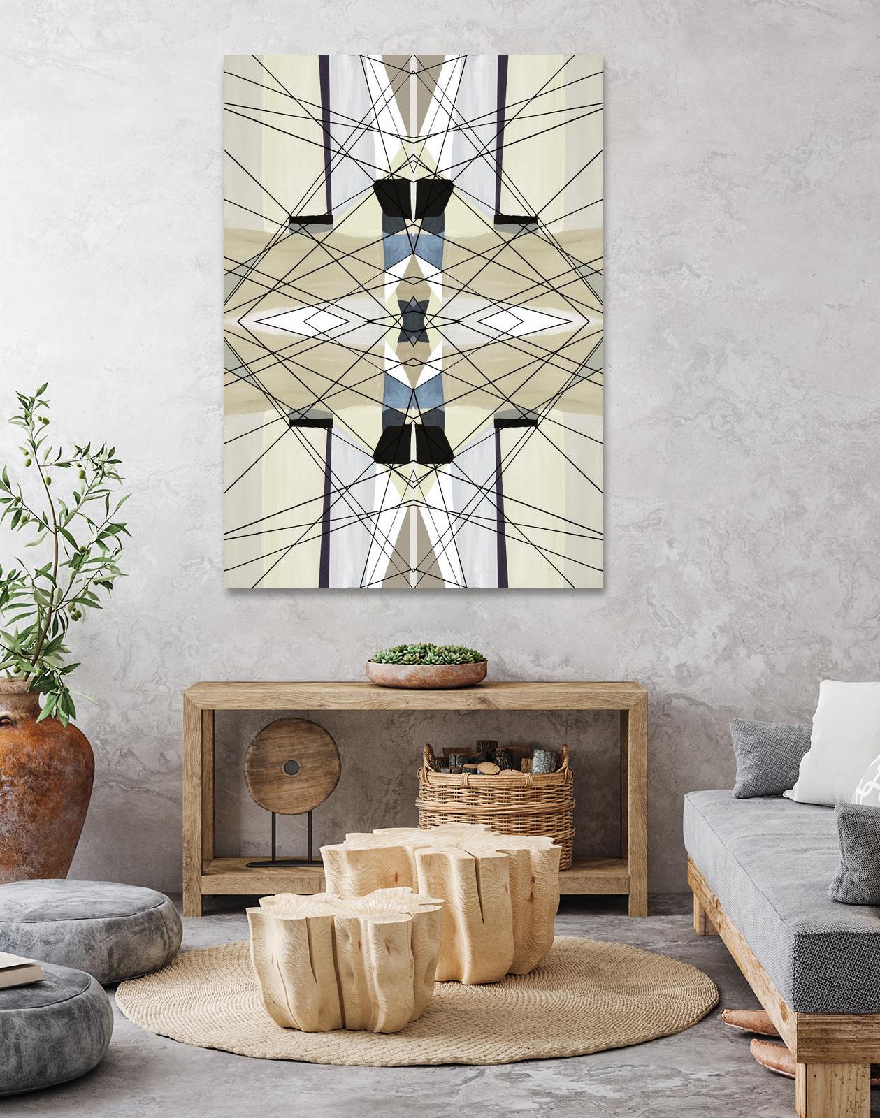 Nuance-I by Lori Dubois on GIANT ART - beige linear géométrique