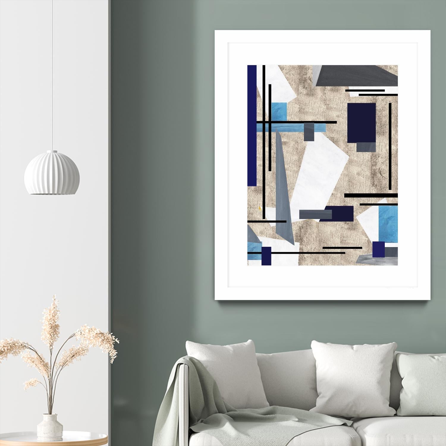 CoolPerspective-I by Lori Dubois on GIANT ART - beige linear grays