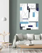 AvantGarde by Lori Dubois on GIANT ART - blue linear grays