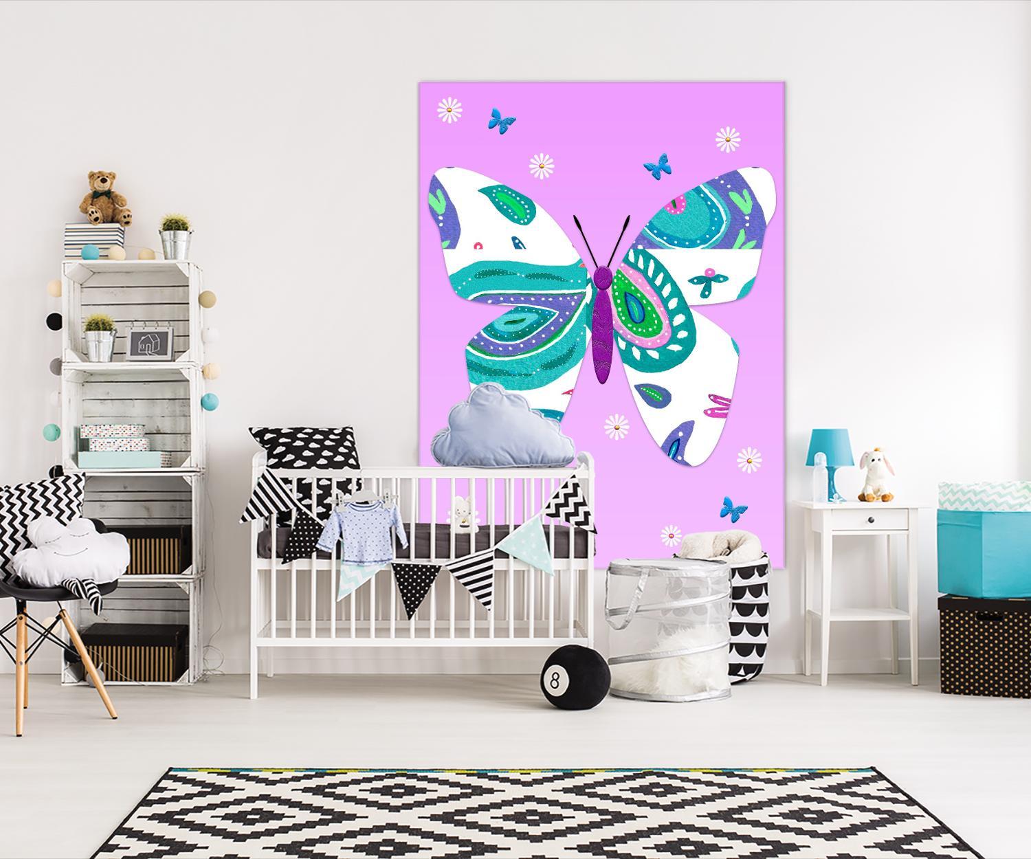 ModernButterfly-V - Lav by Lori Dubois on GIANT ART - pink art for kids doux
