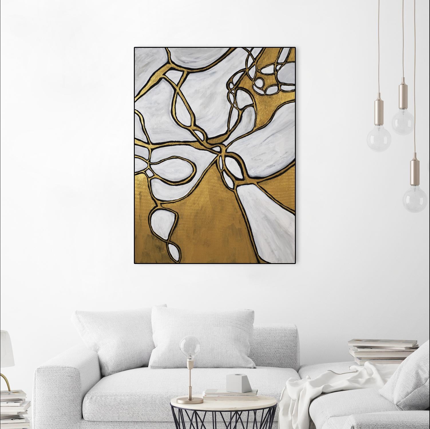 Mocha Latte -Gold - 2 by Lori Dubois on GIANT ART - gold linear
