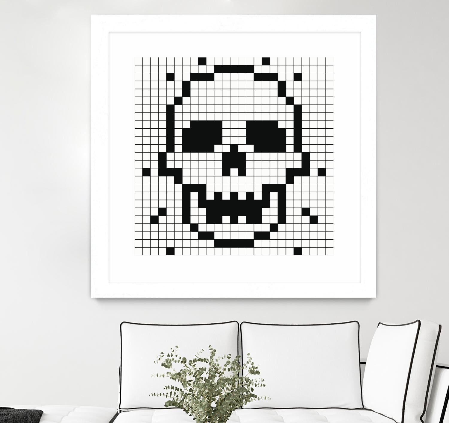 Crossed my Mind by Daleno Art on GIANT ART - white black&white skeleton 