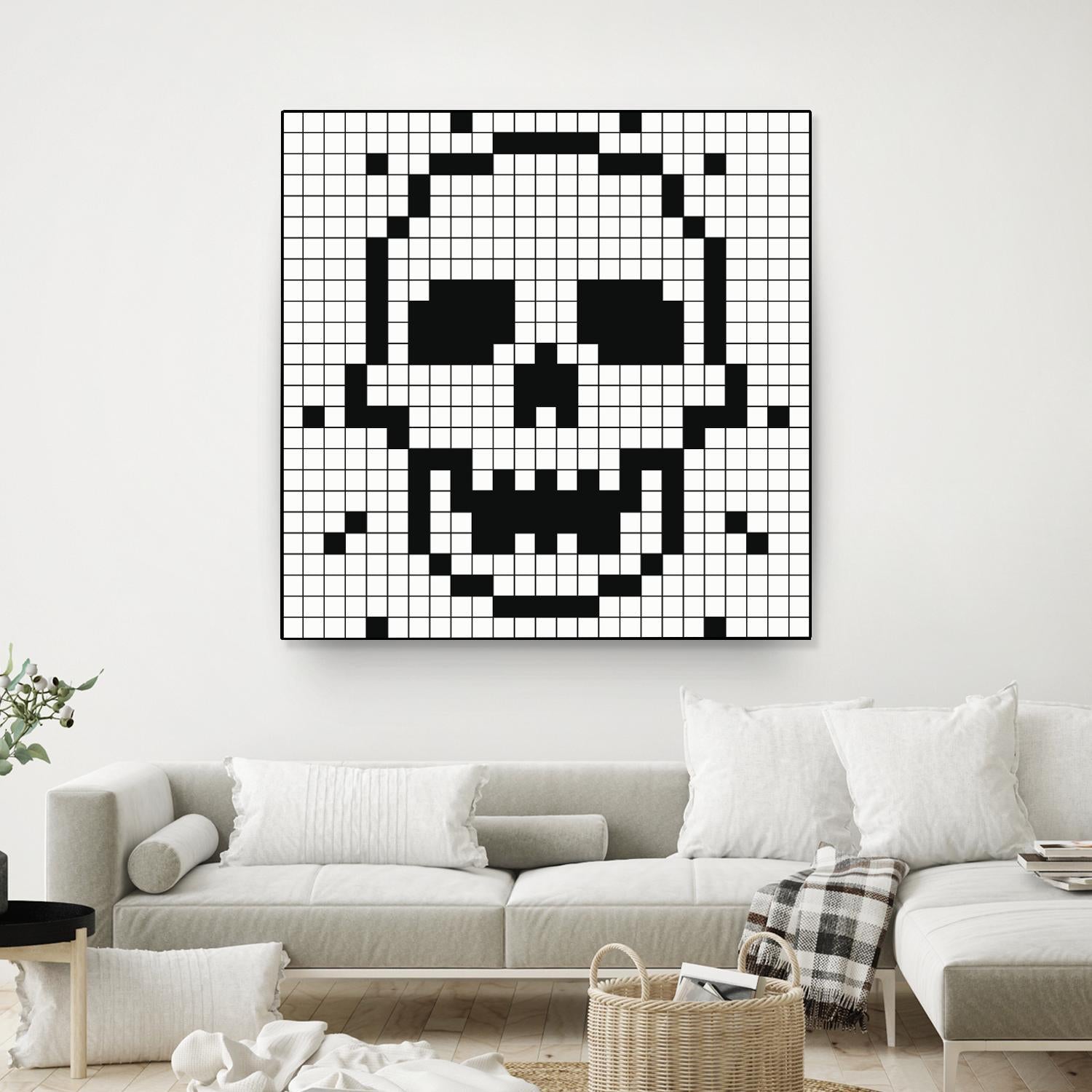 Crossed my Mind by Daleno Art on GIANT ART - white black&white skeleton 