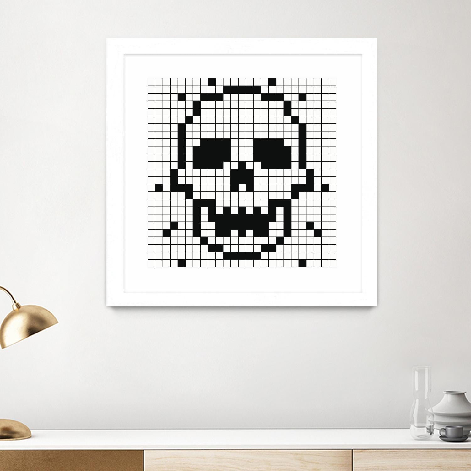 Crossed my Mind by Daleno Art on GIANT ART - white black&white skeleton 