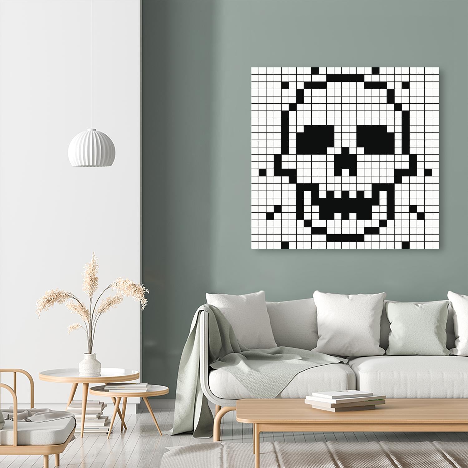 Crossed my Mind by Daleno Art on GIANT ART - white black&white skeleton 
