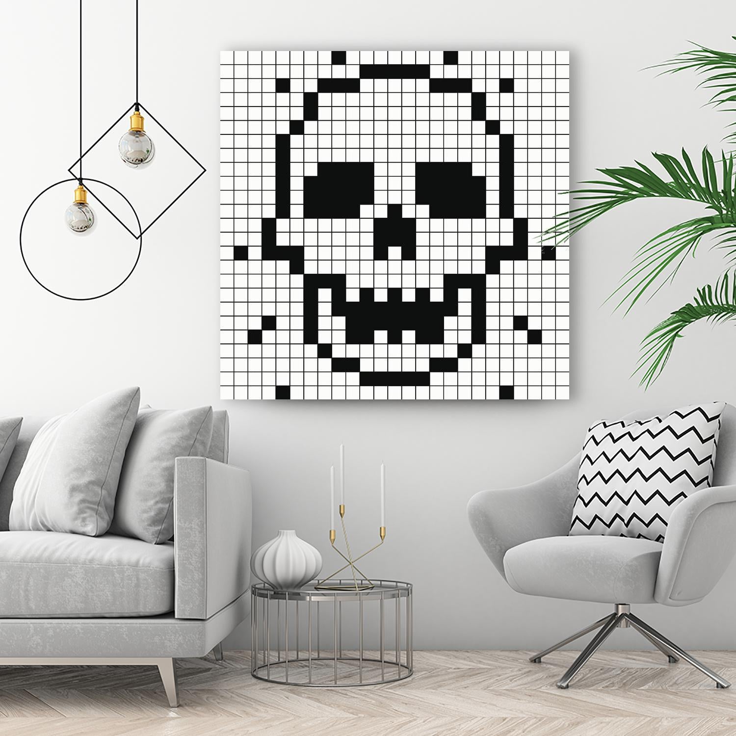 Crossed my Mind by Daleno Art on GIANT ART - white black&white skeleton 