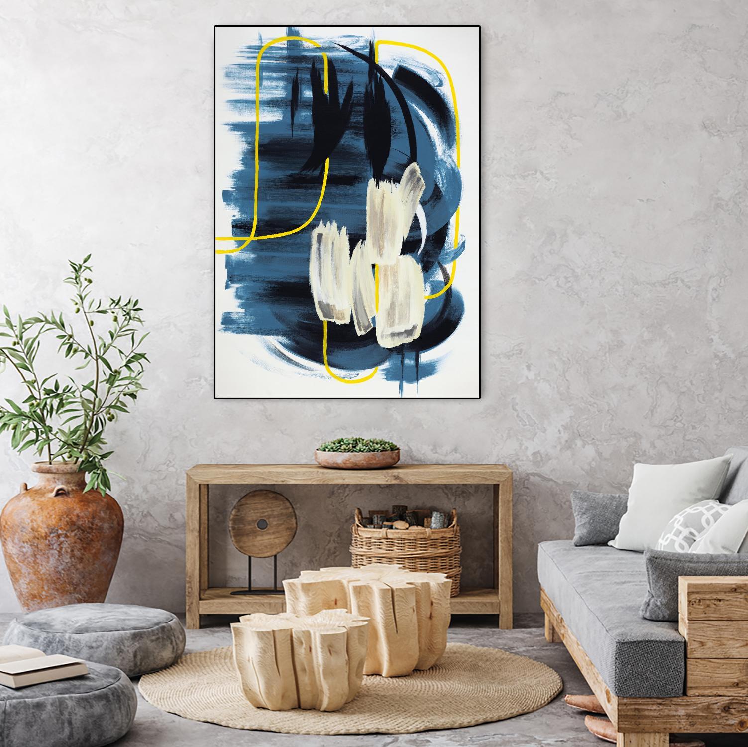 Curious Crafter II by Daleno Art on GIANT ART - blue abstract abstrait 