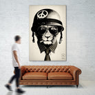 Office Warfare by Hidden Moves on GIANT ART - yellow contemporary