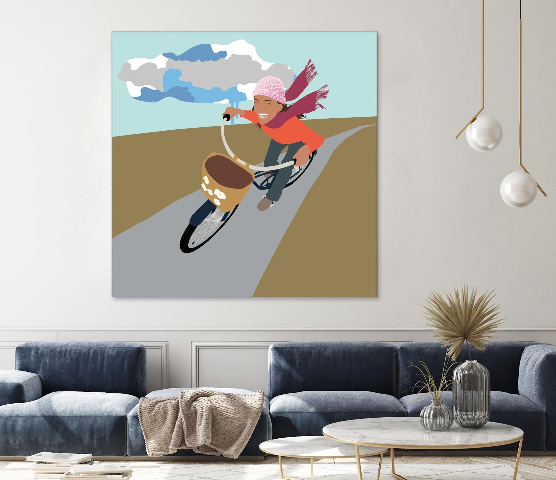 Cloud Girl on Bike by Eric Scheib on GIANT ART - grey contemporary