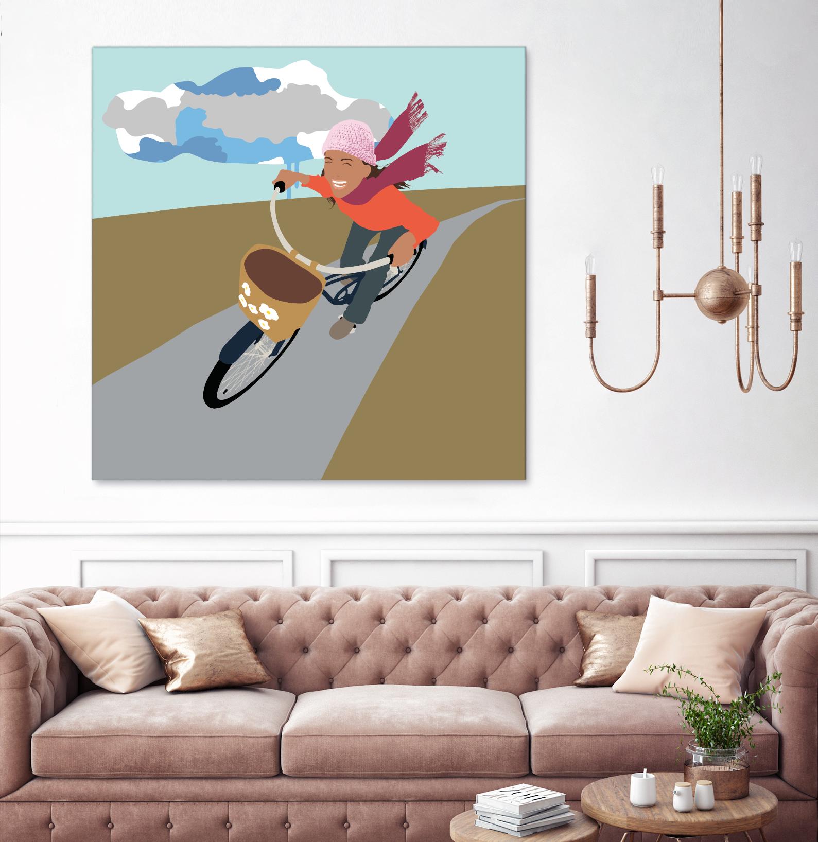 Cloud Girl on Bike by Eric Scheib on GIANT ART - grey contemporary