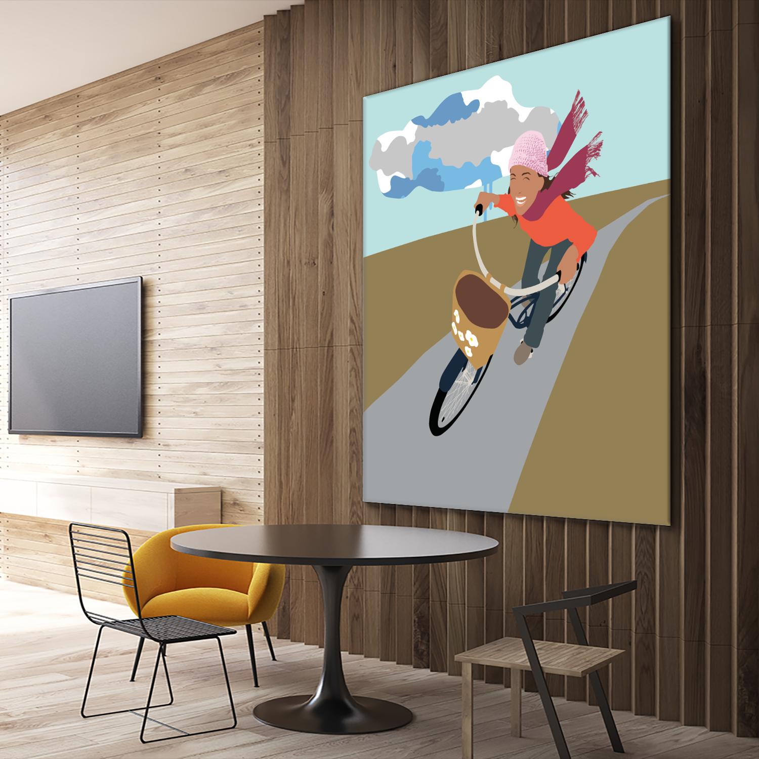 Cloud Girl on Bike by Eric Scheib on GIANT ART - grey contemporary