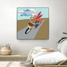 Cloud Girl on Bike by Eric Scheib on GIANT ART - grey contemporary