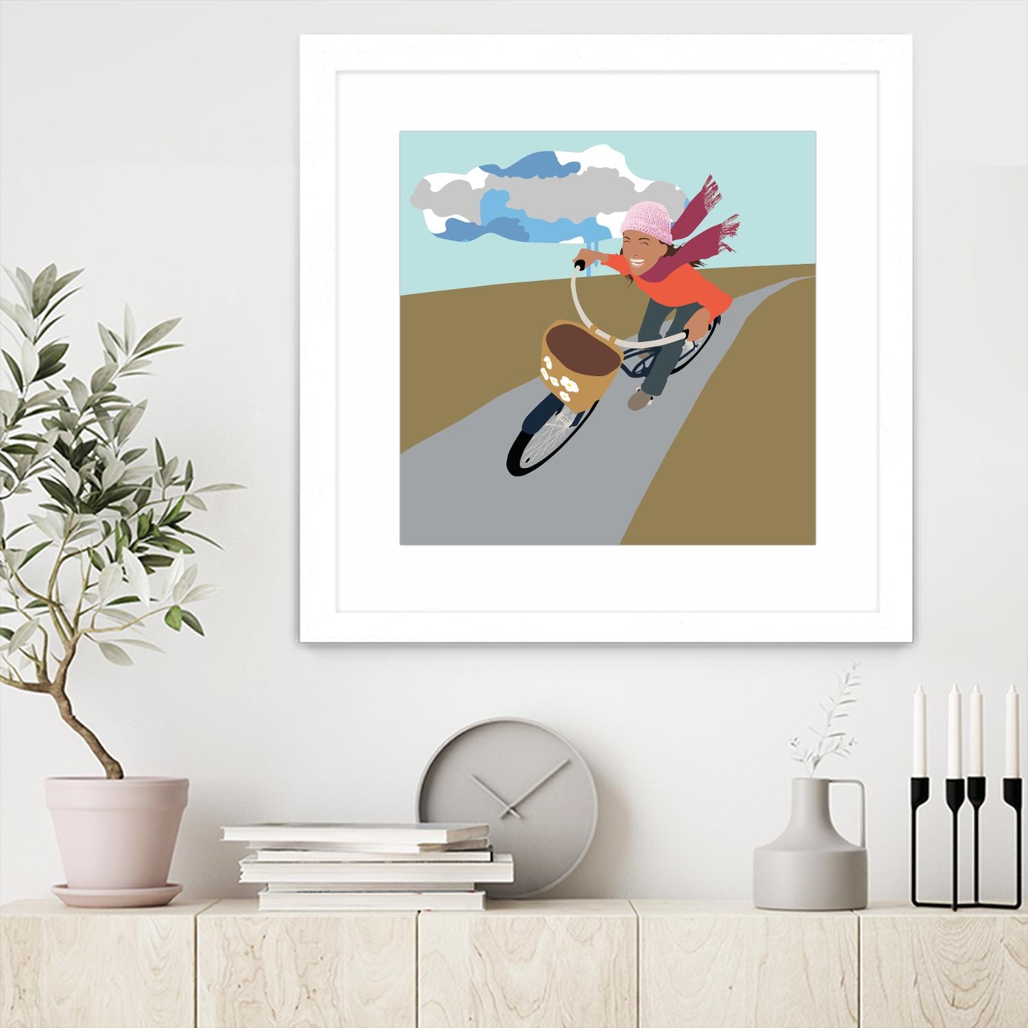 Cloud Girl on Bike by Eric Scheib on GIANT ART - grey contemporary