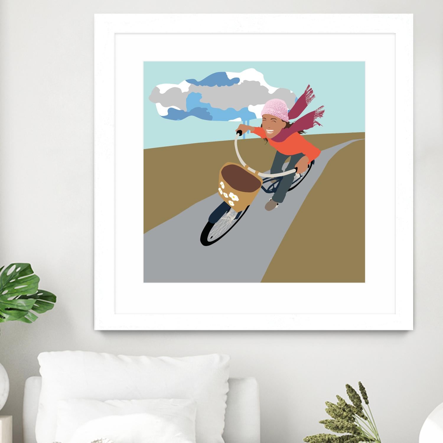 Cloud Girl on Bike by Eric Scheib on GIANT ART - grey contemporary