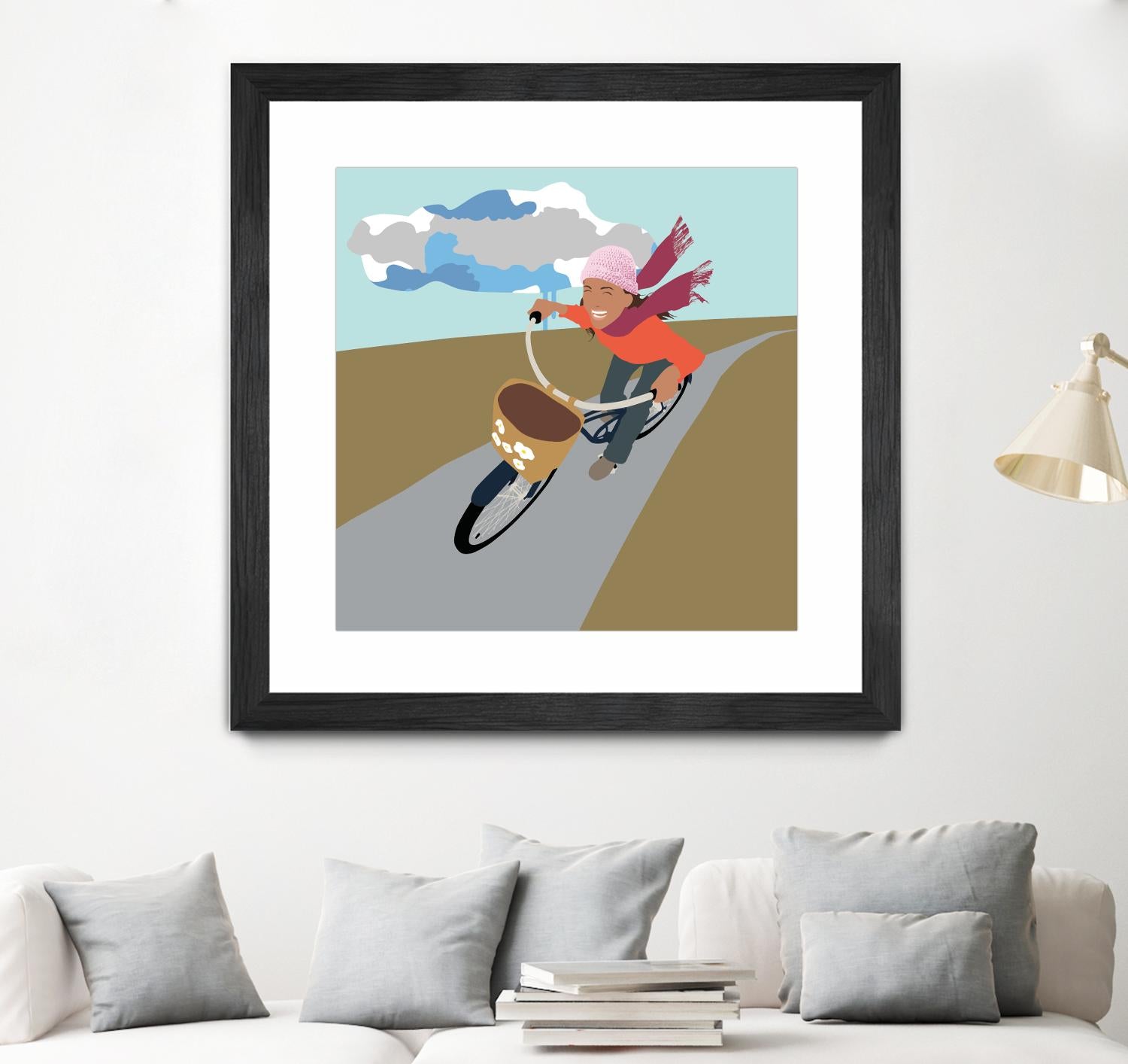 Cloud Girl on Bike by Eric Scheib on GIANT ART - grey contemporary