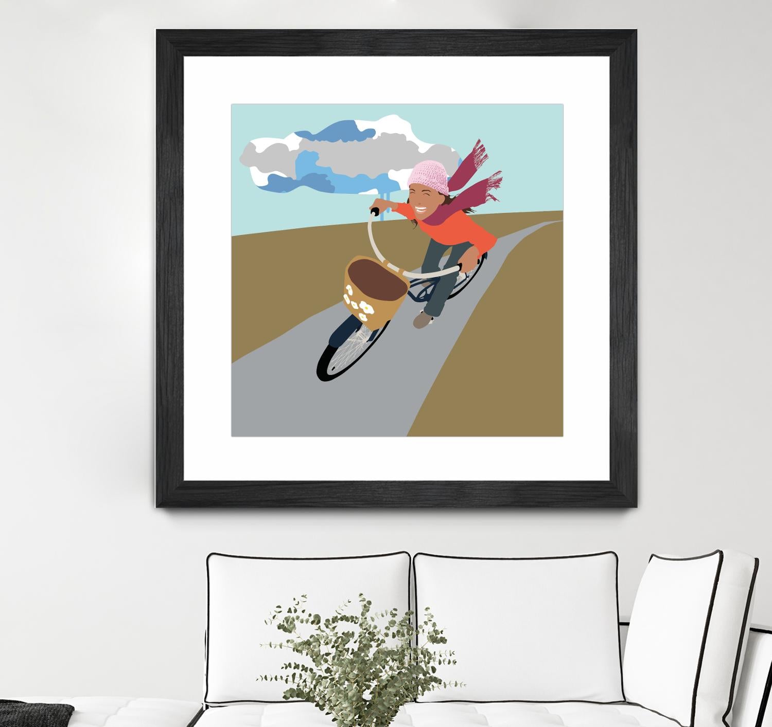 Cloud Girl on Bike by Eric Scheib on GIANT ART - grey contemporary