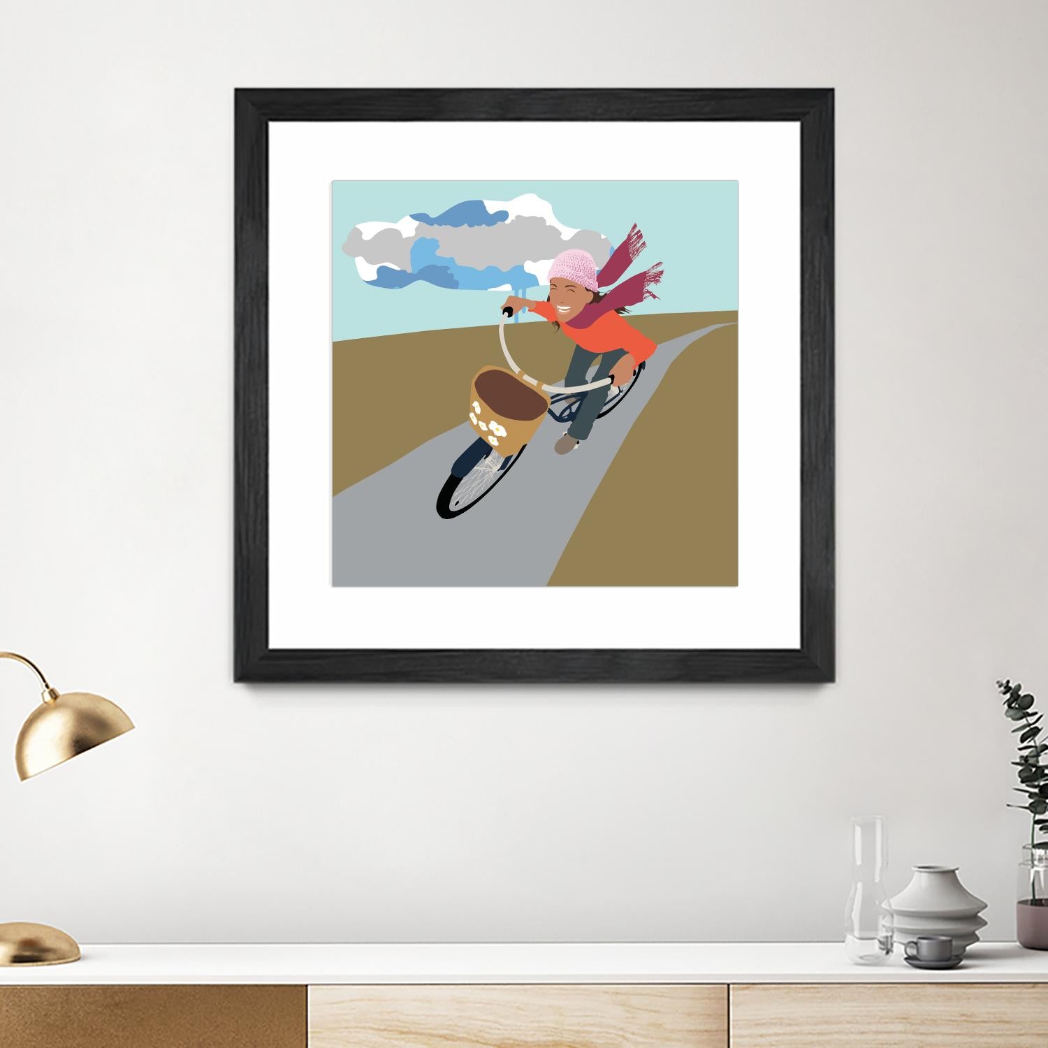Cloud Girl on Bike by Eric Scheib on GIANT ART - grey contemporary