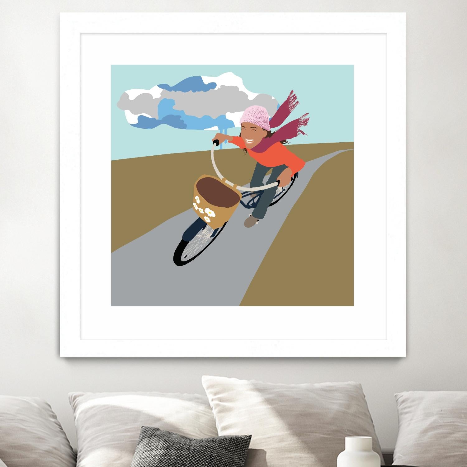 Cloud Girl on Bike by Eric Scheib on GIANT ART - grey contemporary